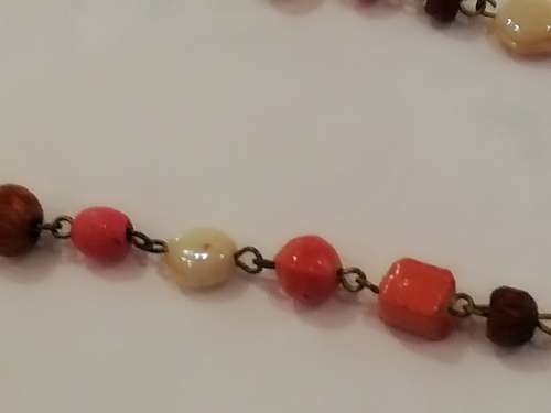 Vintage long necklace oranges and browns... Very 70s era