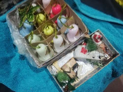 Vintage Christmas bells and decor. As per pic