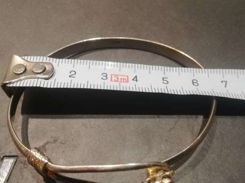 Rose clasp bangle, marked