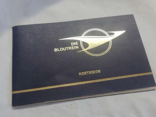 Collectables.... BLUE TRAIN ROUTE GUIDE and Leather Blue Train note holder with embossed logo