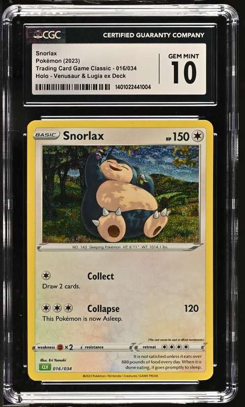 Pokemon Snorlax #16 2023 TCG Classic - Graded - CGC 10 GEM MINT