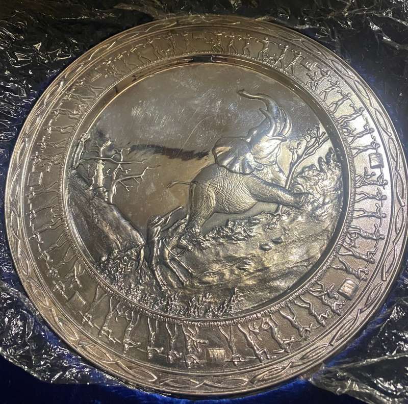 Silver Ivory Hunters Plate