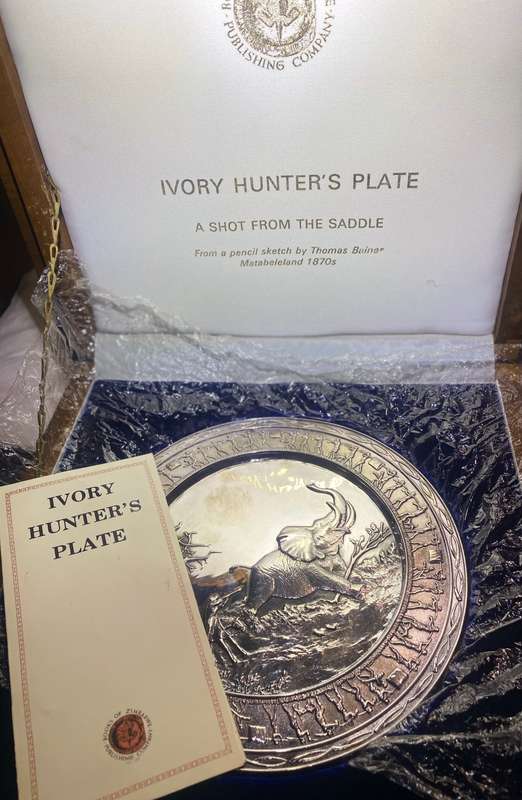 Silver Ivory Hunters Plate