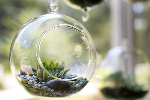 New Beautiful O1 CANDLEHOLDER or ORB HANGING VASE -  Imported Clear Glass  Candle-holders/Vase