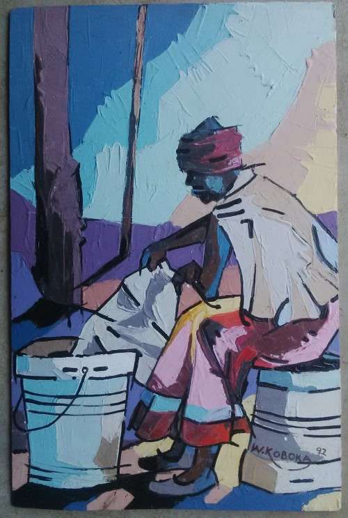 Welcome Mandla Koboka - 1941 - 1999  Oil On Board