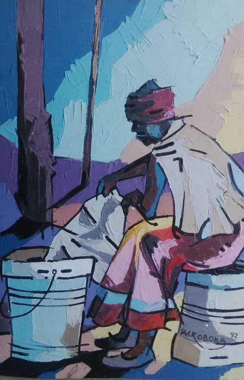 Welcome Mandla Koboka - 1941 - 1999  Oil On Board
