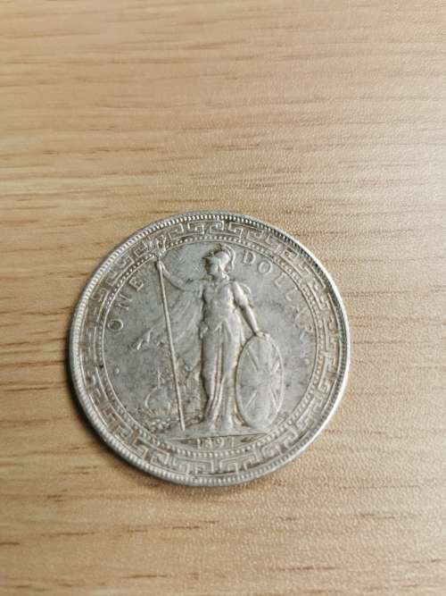 1897 British trade dollar silver coin no mint mark