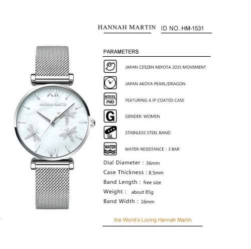 Hannah Martin 1531 Watch- Silver
