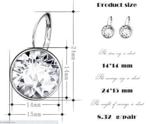 Elegant crystal earrings with Swarovski crystal elements