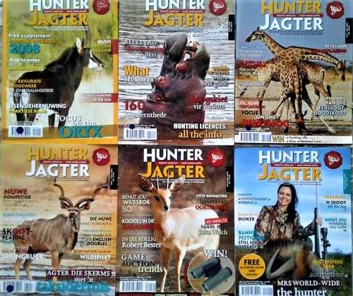South African Hunter Magazine / Suid-Afrikaanse Jagter Tydskrif - 6x 2008 Back Issues.
