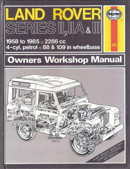 LAND ROVER OWNERS WORKSHOP MANUAL SERIES II IIA and III. 1958 to 1984.