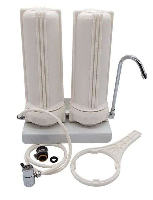 Double Counter Top Water Filter and Purifier with 10` Cartridges