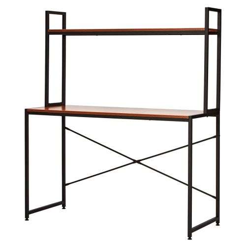 1.2m Office Desktop Shelf - Dark Brown and Black