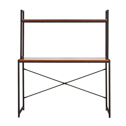 1.2m Office Desktop Shelf - Dark Brown and Black