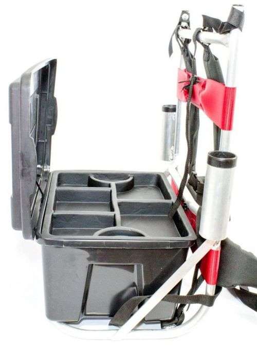 Lightweight Alluminium H-Frame Fishing Back Pack with Tackle Box and Tray