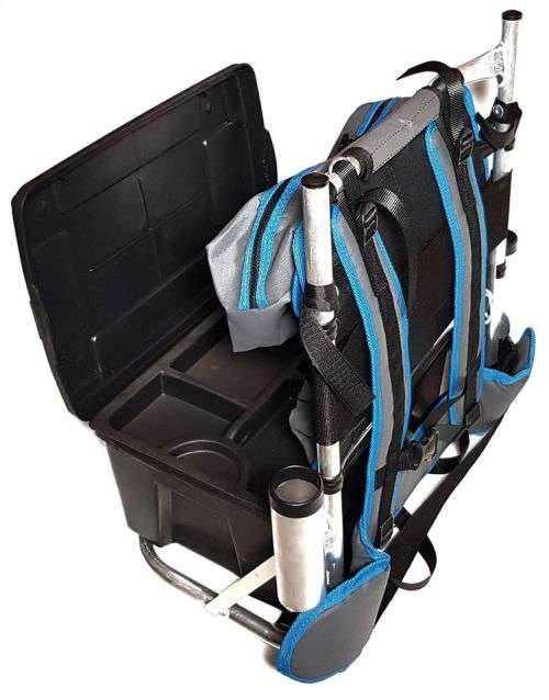 Lightweight Aluminium H-Frame Special Fishing Back Pack Tackle Box and Tray