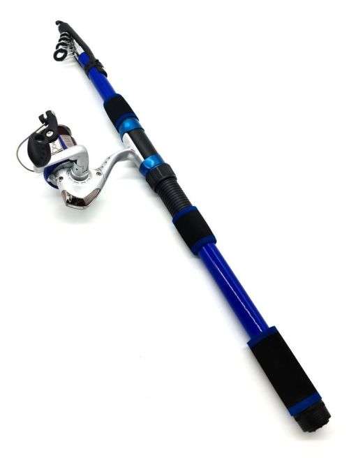 Outcast 2.4m Telescopic Fishing Rod and Reel Bundle