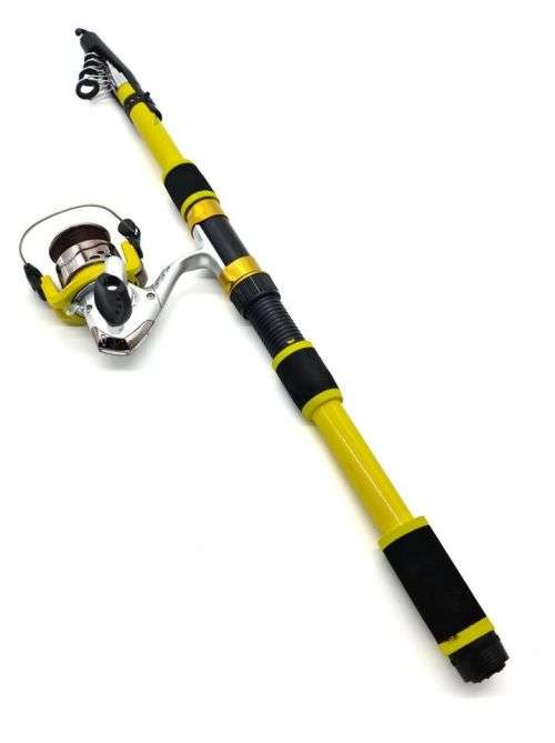 Outcast 2.4m Telescopic Fishing Rod and Reel Bundle