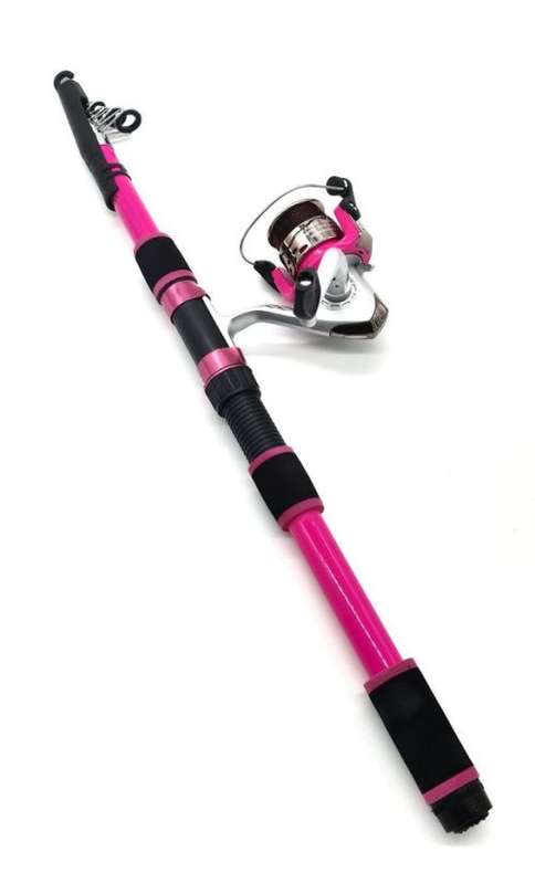 Outcast 2.4m Telescopic Fishing Rod and Reel Bundle