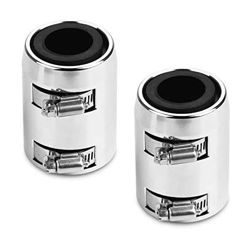 24` Flexible Stainless Steel Upper or Lower Radiator Hose Kit with Chrome Caps (Universal)