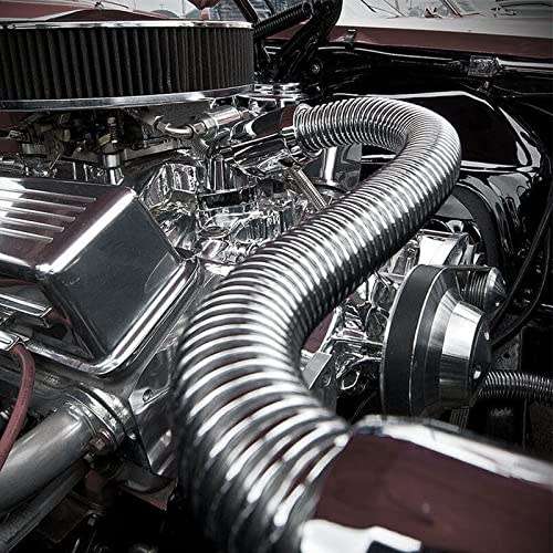 24` Flexible Stainless Steel Upper or Lower Radiator Hose Kit with Chrome Caps (Universal)