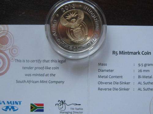 2013 "OOM PAUL" MINTMARK R5 COINS + CERTIFICATE OF AUTHENTICITY &  SA MINT BOX