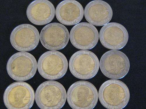 20 CIRCULATED 2008 MANDELA R5 COINS IN ZIP-LOCK BAGS