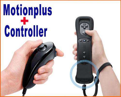 Remote And Nunchuck Controller + Wii Motionplus For Wii black