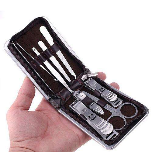 9 in 1 Nail Clipper Manicure Grooming Set + Leather Case H4490