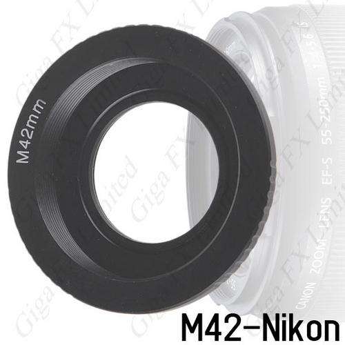 Adapter M42 Lens to Nikon Mount Kamera with Glass Infinity focus