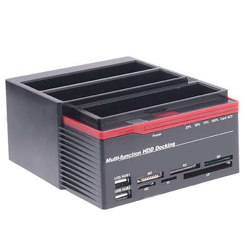 2.5"/3.5" 2 SATA 1 IDE HDD Docking Station Clone Hard Disk Drive Dock USB HUB