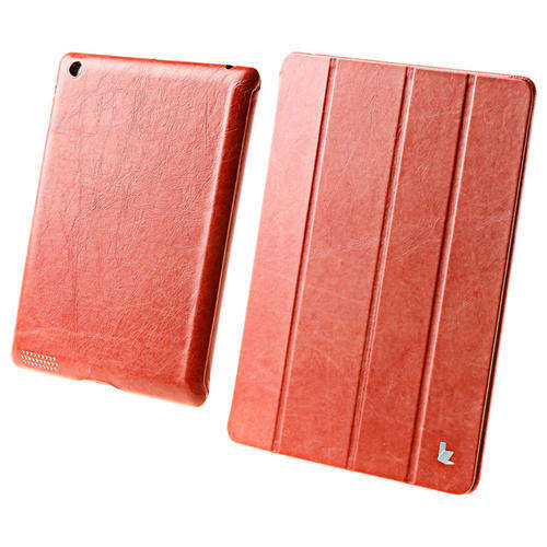 Jisoncase Genuine Leather Case Real Smart Cover For Apple New iPad 3 iPad 2 R