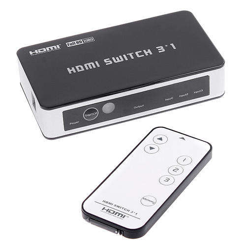 3 in 1 HDMI Switch Switcher 1080P w/ IR Remote Control for HDTV BlueRay PS3 DVD