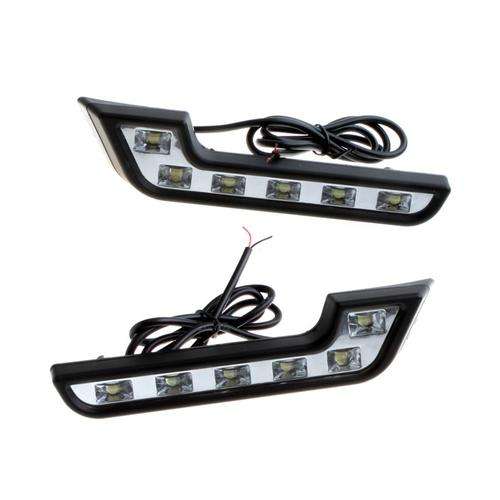 2X 6 LED DRL Car Daytime Running Driving Light Super Bright White K639