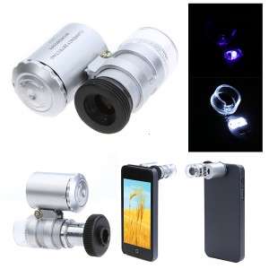 Mini 60X Microscope Magnifier for iPhone 5 Currency Detecting with LED Light PA1438