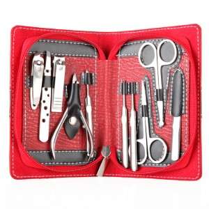 10pcs Manicure Set Manicure Pedicure Set Nail Scissors Nail Clippers Kit with Leather Case H9464