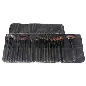 24pcs Professional Makeup Brush Set Cosmetic Brush Kit Makeup Tool with Roll up Leather Bag h9485b