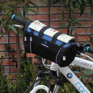 Cycling Bike Bicycle Handlebar Front Bar Bag Basket Velcro Blue