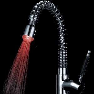 Copper Multicolor 7 Colors Glow LED Light Water Stream Faucet Tap Kitchen Sink H9877-C7