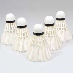 5Pcs Training White Regenerative Head Duck Feather Badminton Shuttlecocks h10532