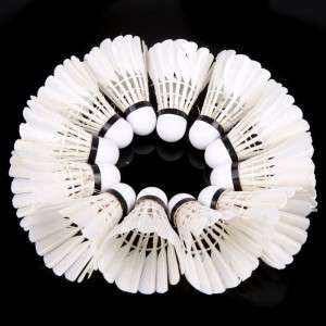 12Pcs Training White Single-side Big Broad Duck Feather Badminton Shuttlecocks h10531