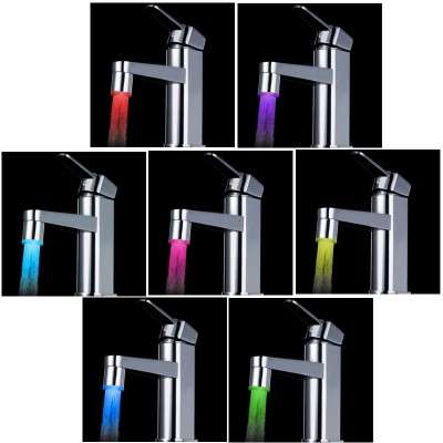 7 Colors Changing Glow LED Light Water Stream Faucet Tap H8523-C7