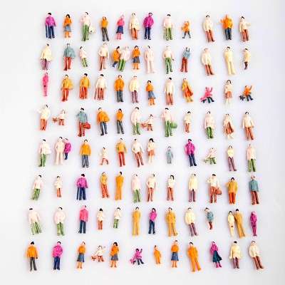 100pcs HO Scale 1:100 Mix Painted Model Train Park Street Passenger People Figures