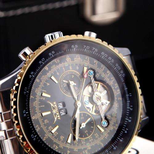 Jaragar Automatic Self-winding Mechanical Wrist Watch with Analog Display Stainless Strap h11603g
