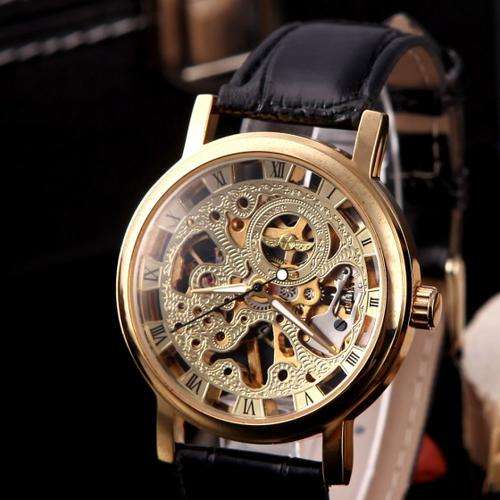 Brilliant Skeleton Dial Hand-winding Mechanical Sport Watch for Men Hollow Transparent Dial h11606g