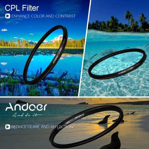 Andoer 62mm Digital Slim CPL Circular Polarizer Polarizing Glass Filter for Canon Nikon Sony D1612