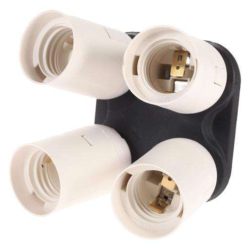 Andoer 4in1 E27 Base Socket Light Lamp Bulb Holder Adapter Splitter for Photo Video Film Studio Phot