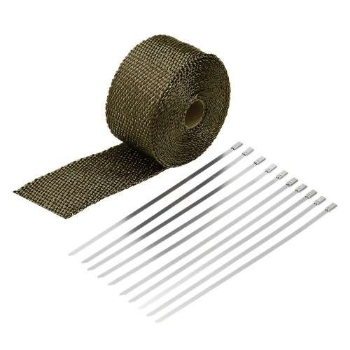 5m Exhaust Heat Wrap Turbo Pipe Heat Insulated Wrap 20cm Cable Ties for Car Motorcycle
