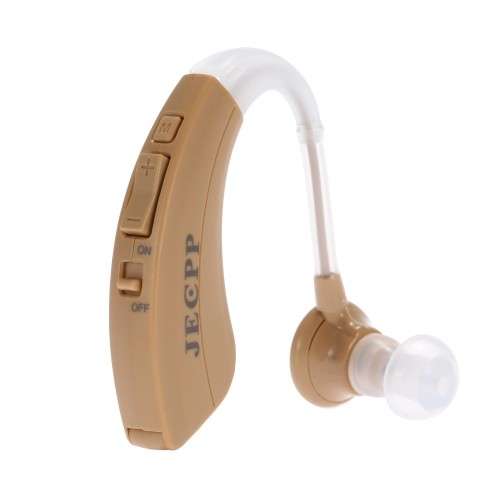 Ear Sound Amplifier Hearing Assistance Mini Hearing Aid Behind the Ear with Earplugs Volume Adjustab