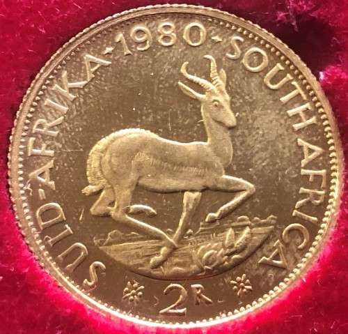 1980 SA Long Proof Set (R1 and R2 Gold Coins Included)